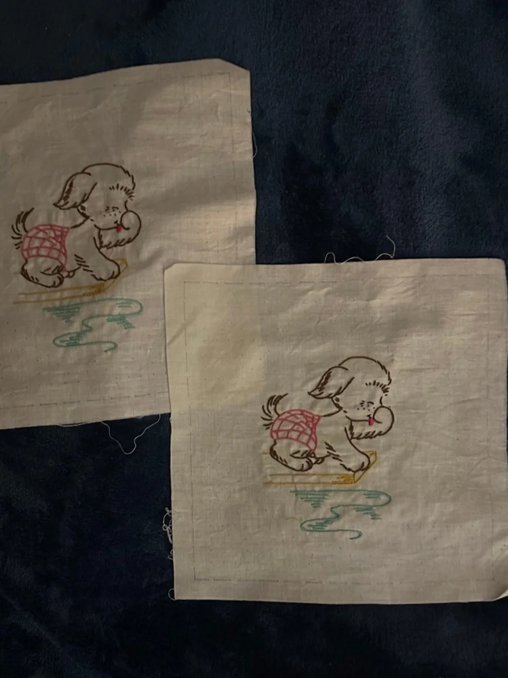 Vintage 9x9 Nursery Quilt Blocks - 12 Completed